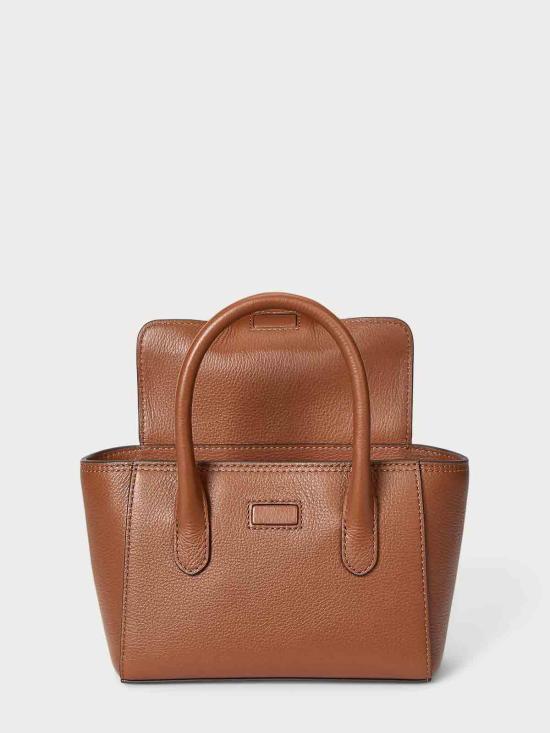 26SS 랄프 로렌 태너 페블 레더 스몰 사첼 토트백 431969349001 Brown - RALPH LAUREN
