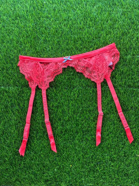  플뢰르 뒤 말 브라  Fleur Du Mal Bianca 레이스 가터벨트 네온 코랄