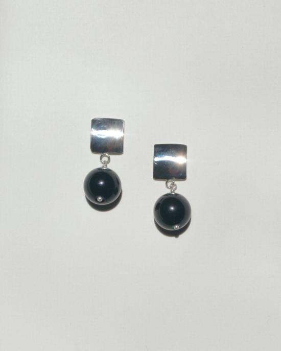  Gem & Blue 이어링 보석과 푸른 은색 오닉스 귀걸이