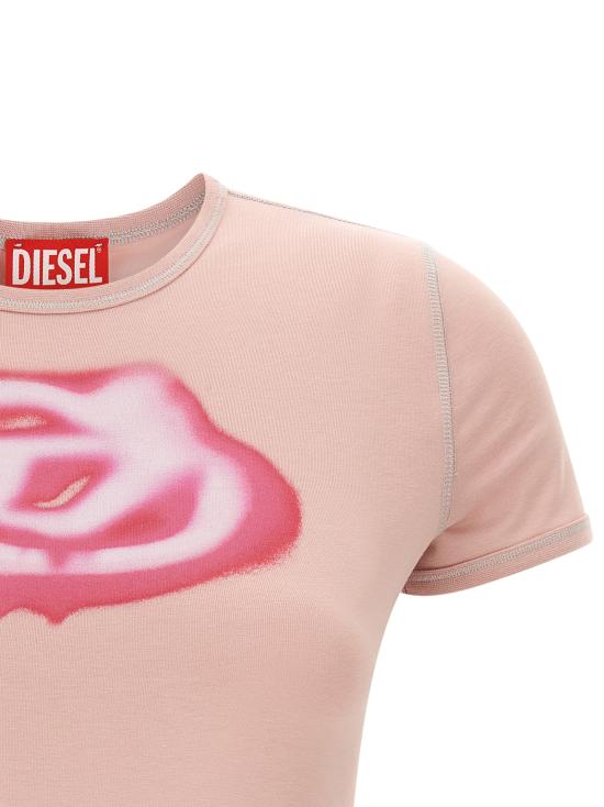 26SS 디젤 T-UNCUTIES-LONG-S3 티셔츠 A204970QHHA33L Pink - DIESEL