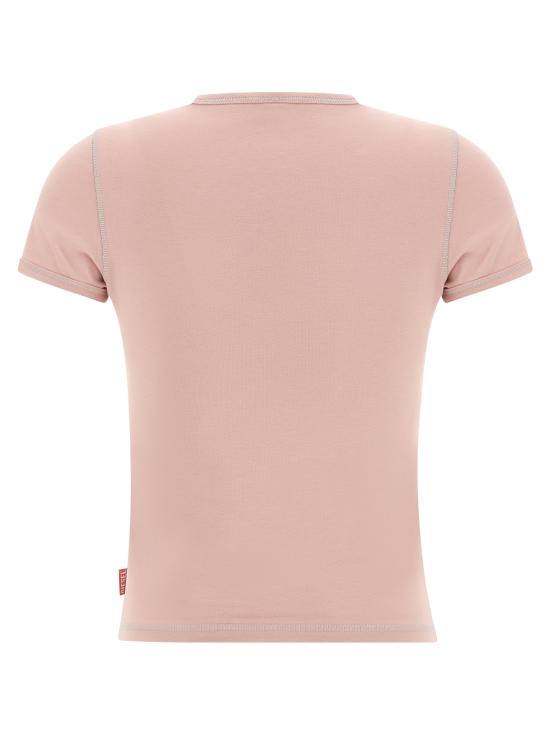 26SS 디젤 T-UNCUTIES-LONG-S3 티셔츠 A204970QHHA33L Pink - DIESEL