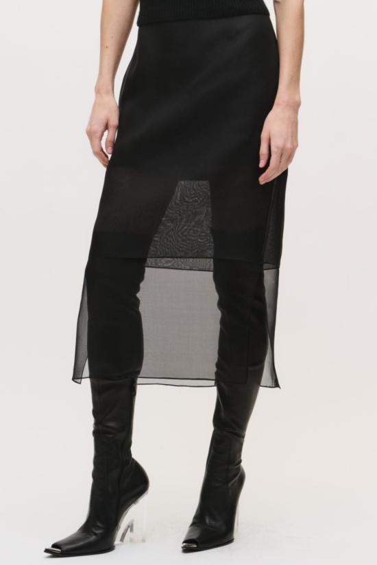  브랜든 맥스웰 미디 스커트 브렛 펜슬 스커트 블랙 - BRANDON MAXWELL