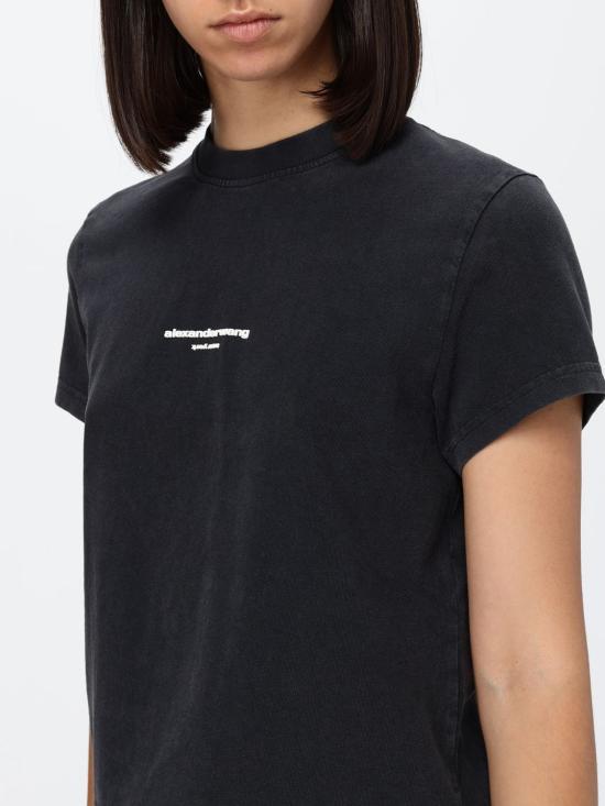 26FW 알렉산더 왕 반팔 티셔츠 1CC3261302 011 Black - ALEXANDER WANG