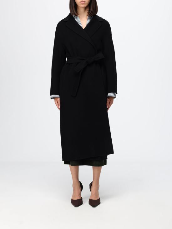 26FW 에스막스마라 에스막스마라 에스투리아 벨티드 울 코트 2629016101600 013 Black