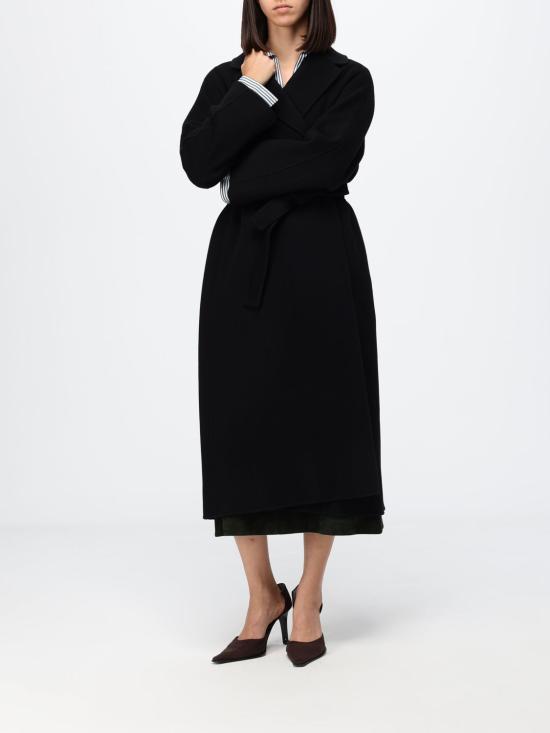 26FW 에스막스마라 에스막스마라 에스투리아 벨티드 울 코트 2629016101600 013 Black - 'S MAX MARA