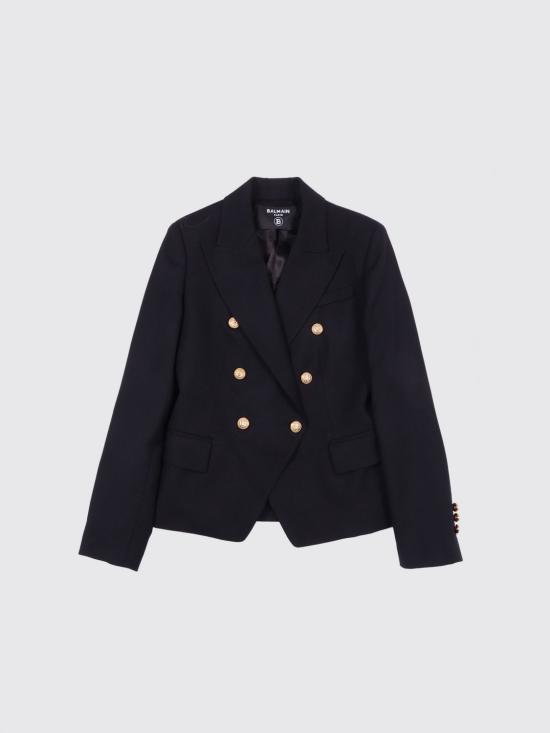 26FW [키즈] 발망 캐주얼 자켓 BX2A04I0196 930OR Black