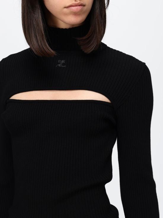 26FW 쿠레쥬 스웨터 326MPU289FI0001 9999 Black - COURREGES
