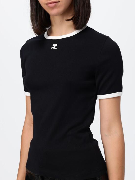 26FW 쿠레쥬 반팔 티셔츠 VESJTS017JS0070 9901 Black - COURREGES