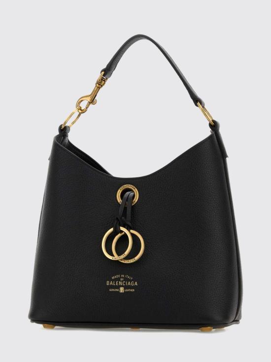 26SS 발렌시아가 캐리 호보 레더 스몰 숄더백 8456012ABNQ 1000 Black - BALENCIAGA