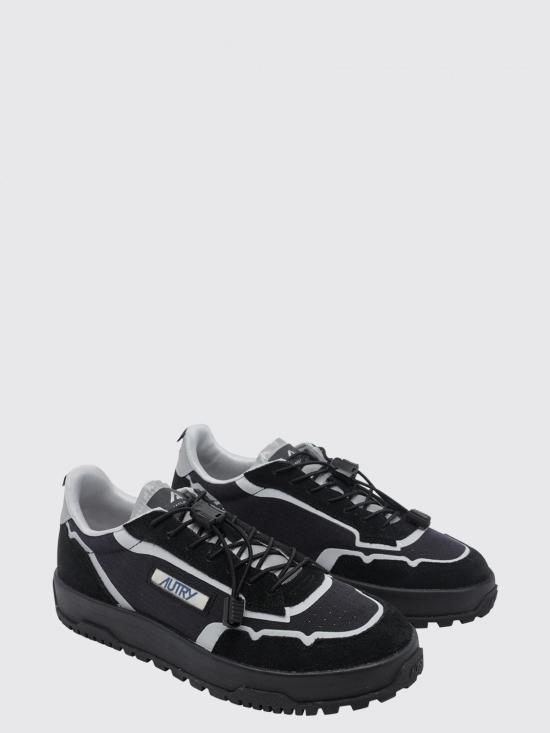 26FW 오트리 WILDPACE 로우 스니커즈 립스탑 나일론 가죽 LDLM MQ01 Black - AUTRY