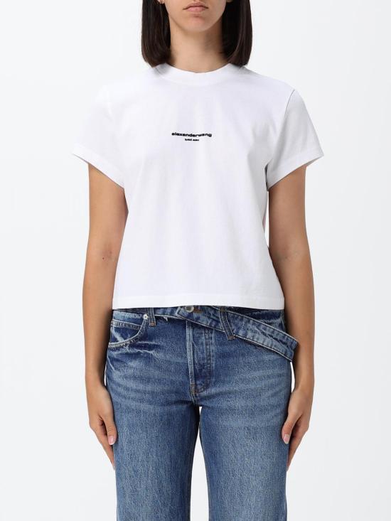 26FW 알렉산더 왕 반팔 티셔츠 1CC3261302 100 White