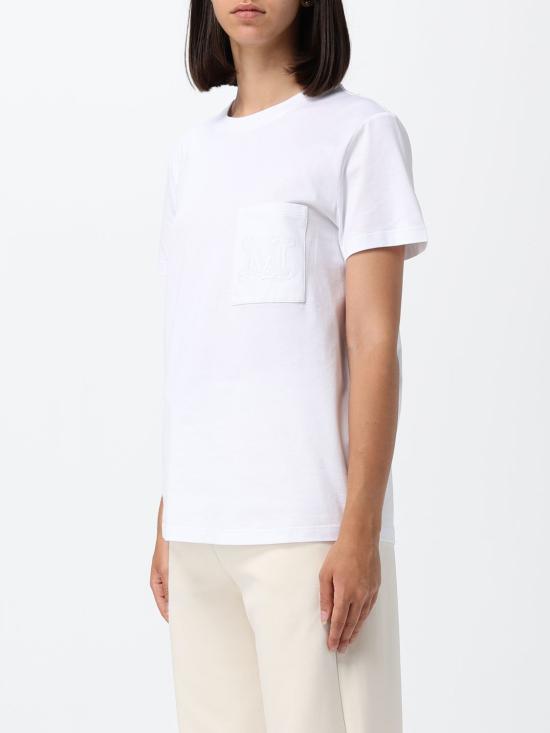 26FW 막스마라 파파이 코튼 저지 티셔츠 2621946051600 001 White - MAX MARA