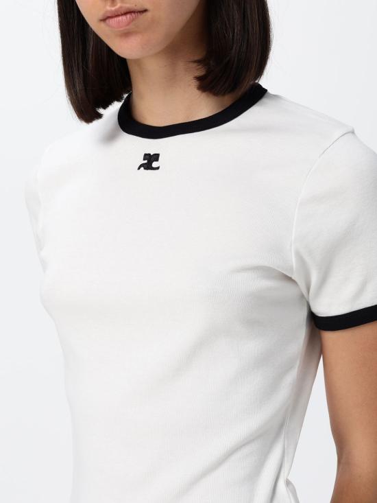 26FW 쿠레쥬 반팔 티셔츠 VESJTS017JS0070 0098 White - COURREGES