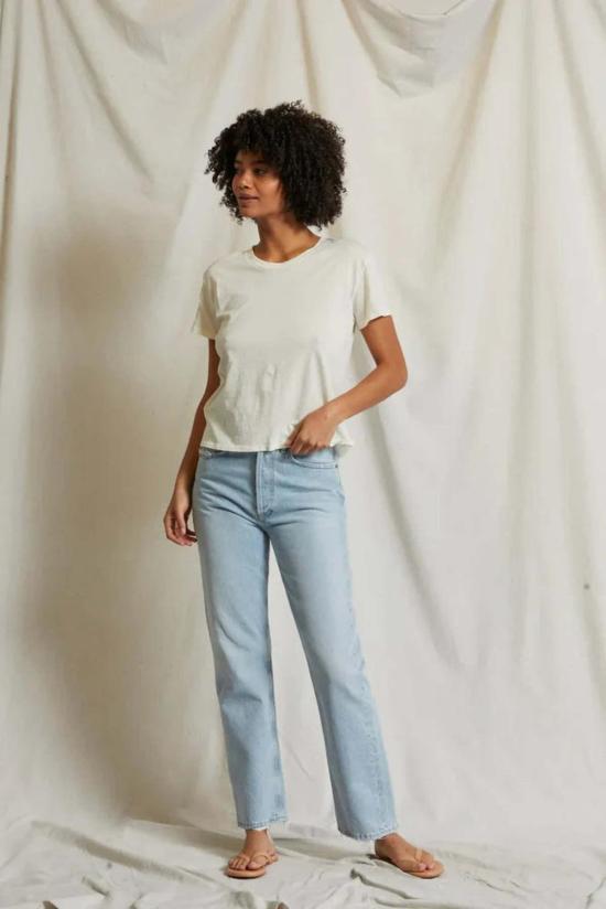  퍼펙트 화이트 티 반팔 티셔츠 할리 코튼 박시 크루넥 티셔츠 - PERFECT WHITE TEE