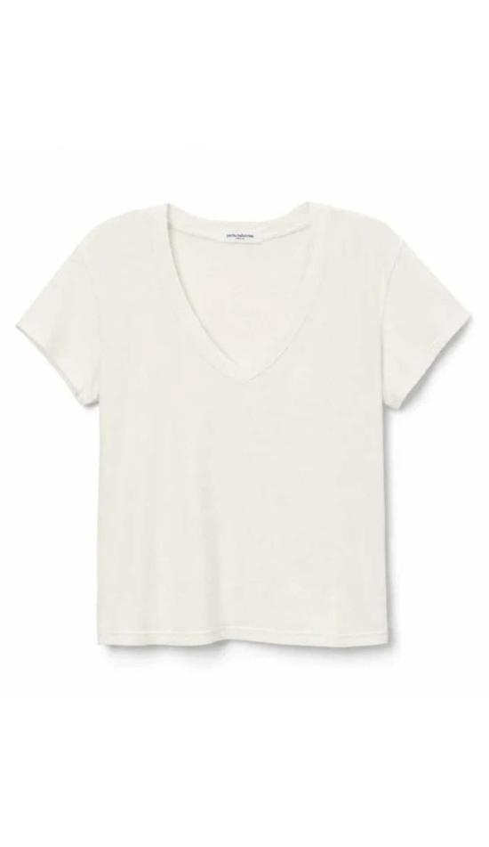  퍼펙트 화이트 티 반팔 티셔츠 헨드릭스 코튼 박시 브이넥 티셔츠 - PERFECT WHITE TEE