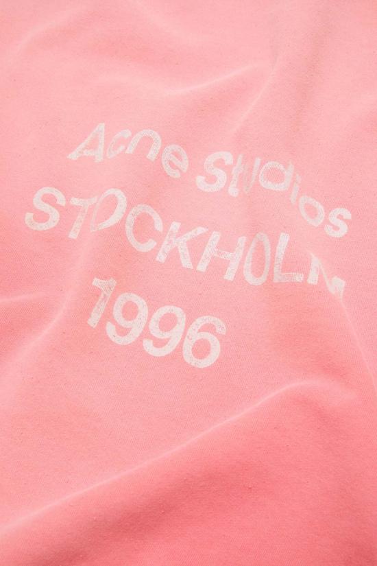  아크네 스튜디오 후드 티셔츠 로고 후드  탱고 핑크 - ACNE STUDIOS