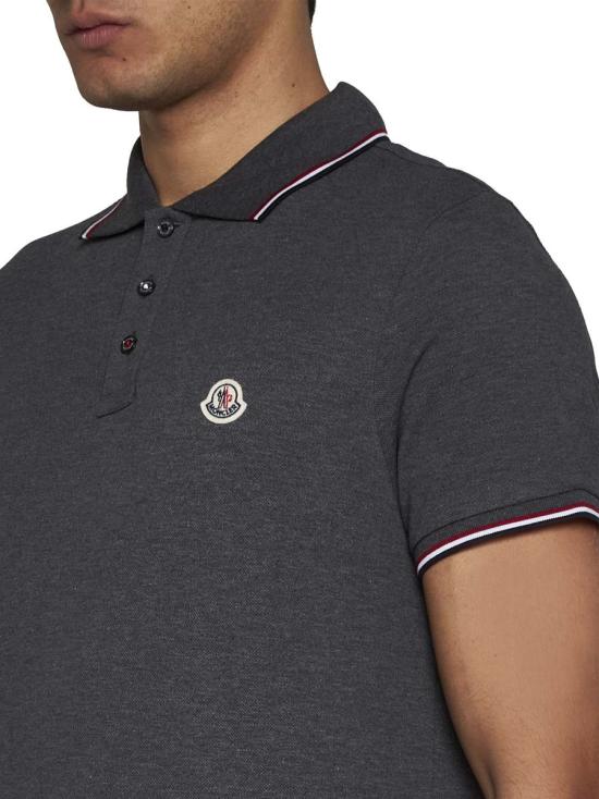 26FW 몽클레어 트리밍 코튼 피케 폴로 셔츠 8A70300 84556 989 DGRAY DOM - MONCLER