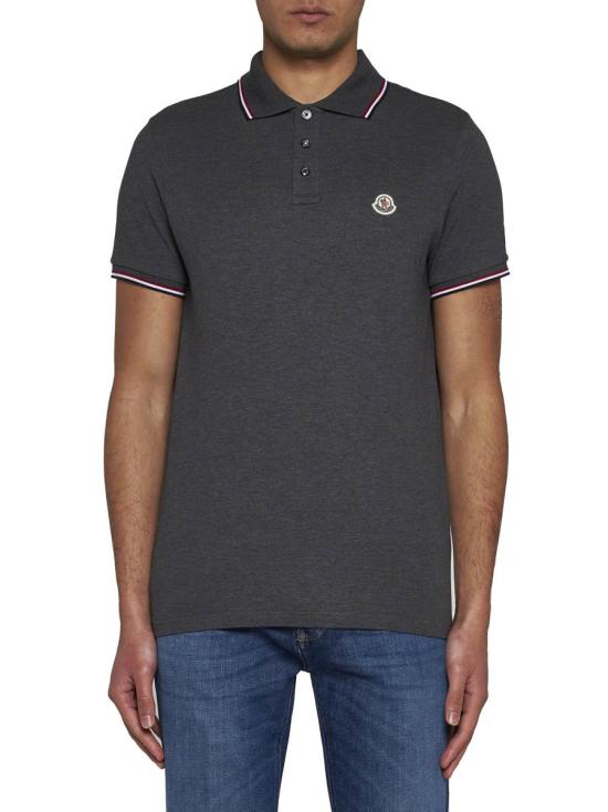 26FW 몽클레어 트리밍 코튼 피케 폴로 셔츠 8A70300 84556 989 DGRAY DOM - MONCLER