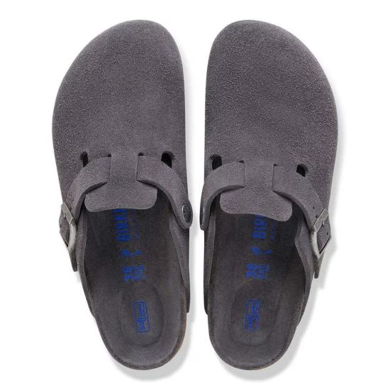  버켄스탁 뮬/슬리퍼 보스턴 소프트 풋베드 스웨이드 가죽 클로그 - BIRKENSTOCK