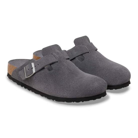  버켄스탁 뮬/슬리퍼 보스턴 소프트 풋베드 스웨이드 가죽 클로그 - BIRKENSTOCK