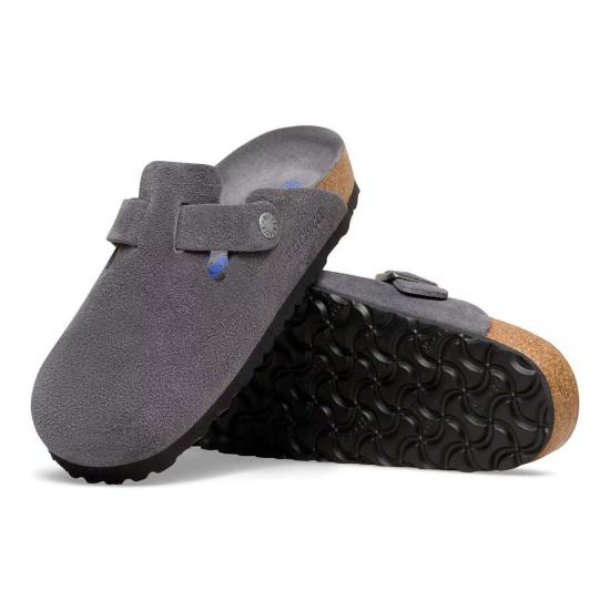  버켄스탁 뮬/슬리퍼 보스턴 소프트 풋베드 스웨이드 가죽 클로그 - BIRKENSTOCK