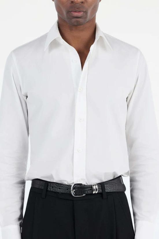  PEARLED IVORY 탑 진주 장식 아이보리 디너 셔츠 - OTHER BRANDS