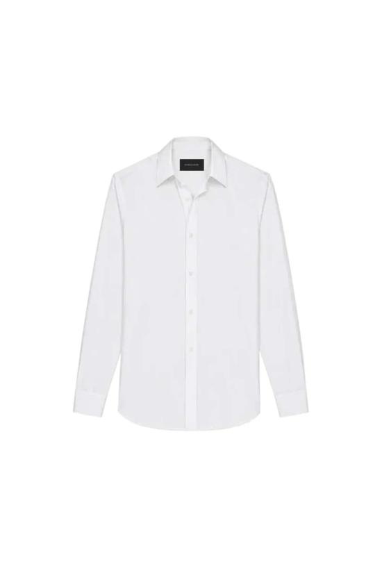  PEARLED IVORY 탑 진주 장식 아이보리 디너 셔츠