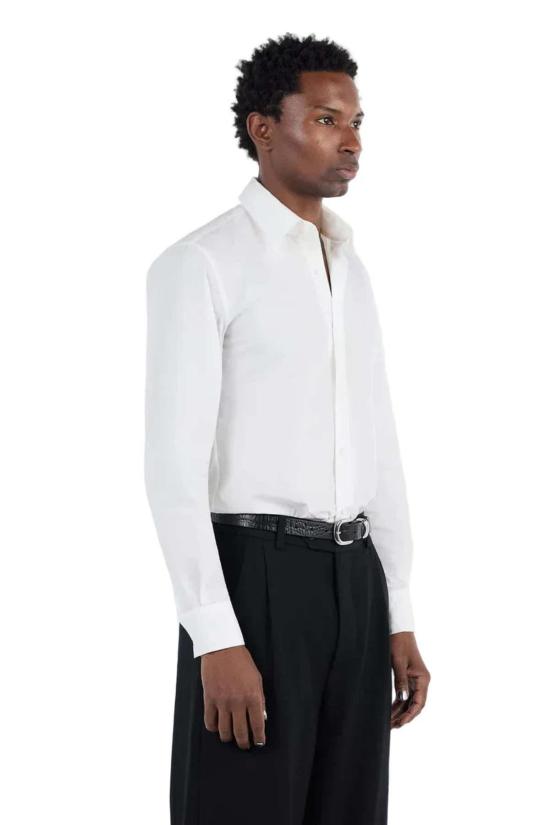  PEARLED IVORY 탑 진주 장식 아이보리 디너 셔츠 - OTHER BRANDS