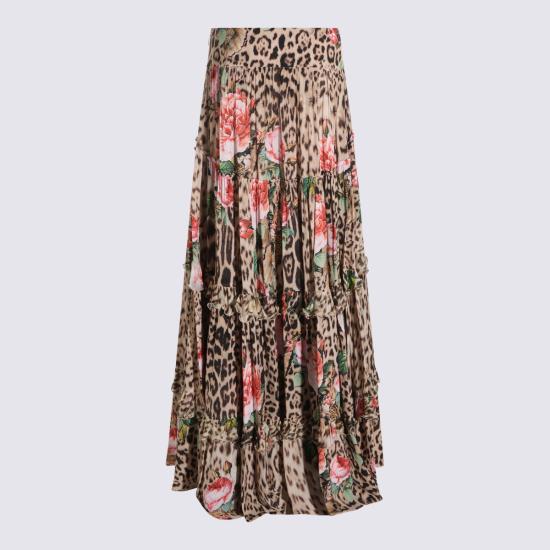 26FW 로베르토 카발리 미디 스커트 XQT302 7HT2400504 NATURAL - ROBERTO CAVALLI