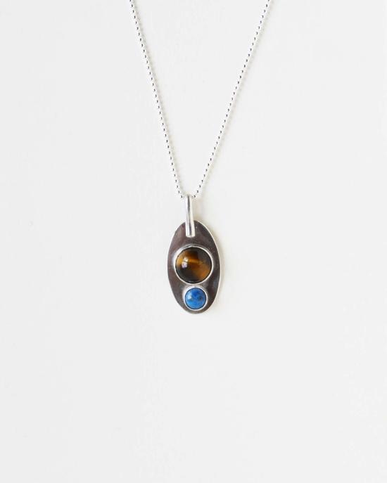  Gem & Blue 목걸이/팬던트 보석 & 블루 타이거아이 & 라피스 라줄리 펜던트