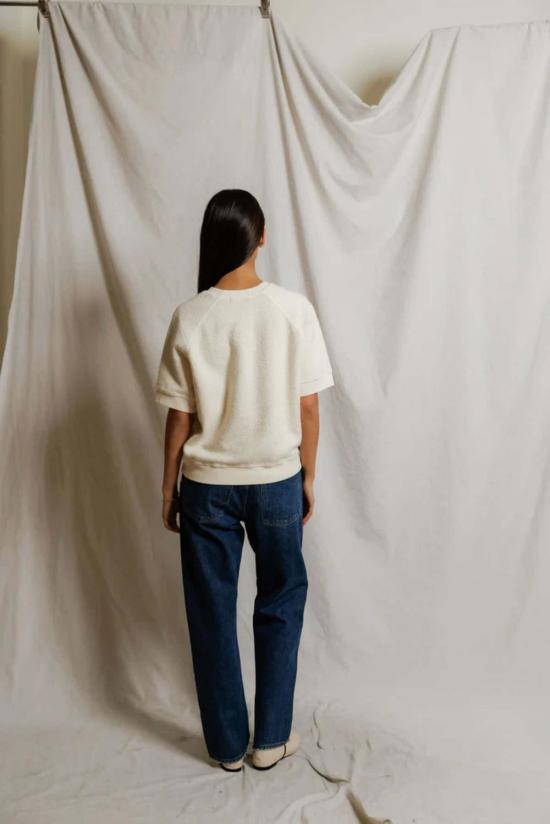  퍼펙트 화이트 티 스웨터 케네디 크루 반팔 스웨트셔츠 - PERFECT WHITE TEE