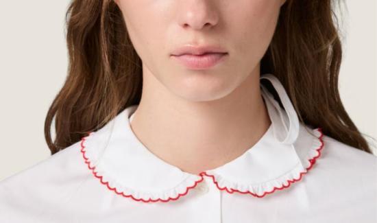 26FW 미우미우 폴로 티셔츠 MK2038SOOO197F F03DU BIANCO ROSSO - MIU MIU