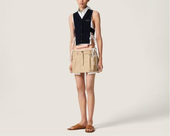 26FW 미우미우 미디 플리츠 스커트 MG2690SOOO1UPX F0065 CORDA - MIU MIU
