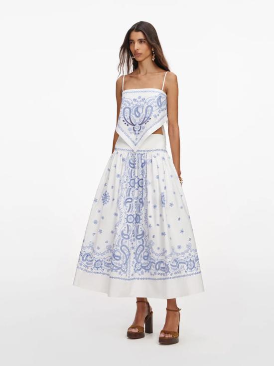 26SS 셀프 포트레이트 롱 원피스 AC26008MSKW WHITE WHITE BLU FLOWER - SELF PORTRAIT