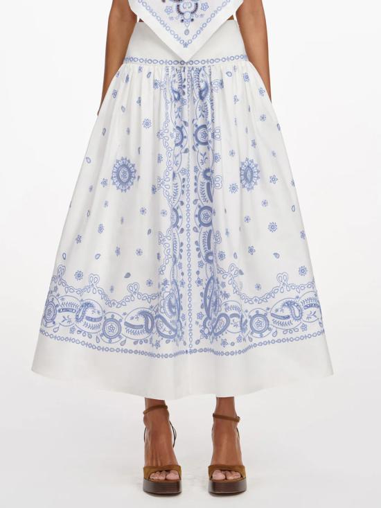 26SS 셀프 포트레이트 롱 원피스 AC26008MSKW WHITE WHITE BLU FLOWER - SELF PORTRAIT
