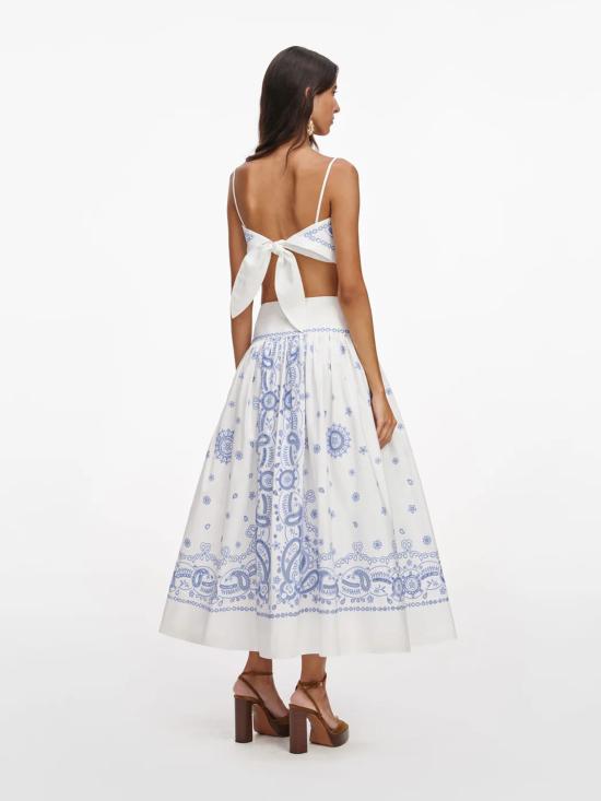 26SS 셀프 포트레이트 롱 원피스 AC26008MSKW WHITE WHITE BLU FLOWER - SELF PORTRAIT