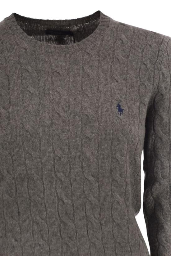 26FW 폴로 랄프로렌 폴로 자수 케이블 니트 스웨터 211971865 501 FLANNEL GREY - POLO RALPH LAUREN