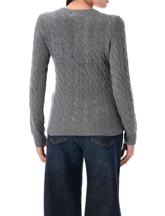 26FW 폴로 랄프로렌 폴로 자수 케이블 니트 스웨터 211971865 501 FLANNEL GREY - POLO RALPH LAUREN