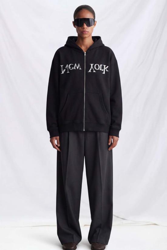  어셈블리 뉴욕 후드 티셔츠 Assembly Faded New York Logo Zip Sweatshirt - ASSEMBLY NEW YORK