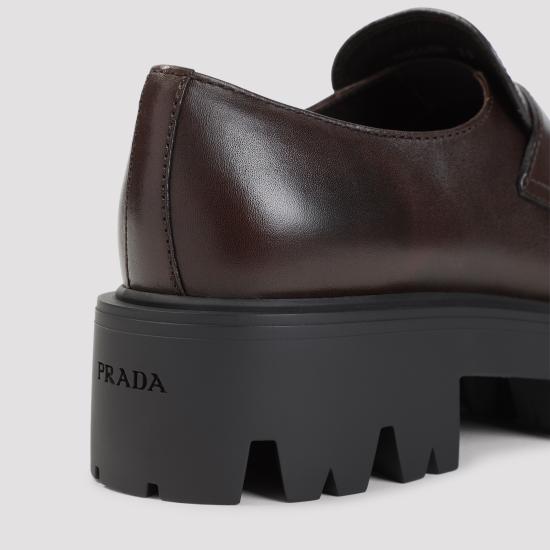 26FW 프라다 모노블럭 러버솔 레더 로퍼 1D185OFB050 3KDP F0562 TEAK - PRADA