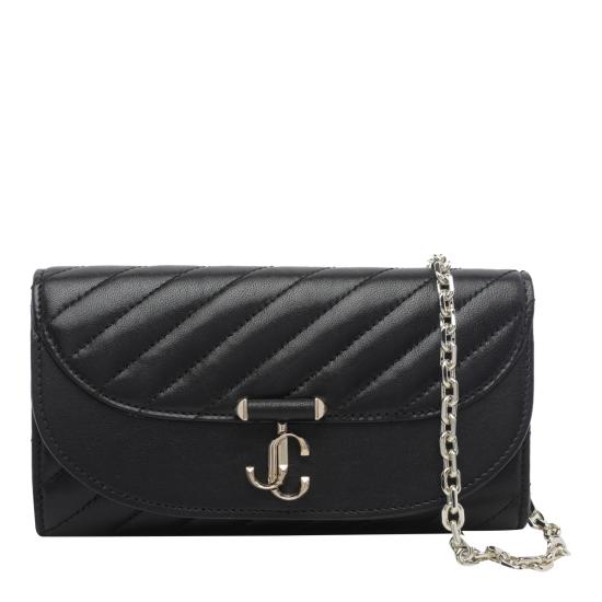 26FW 지미추 지갑 AVN CURVE WALLET CHN HBUBLACK SHINY GOLD Black