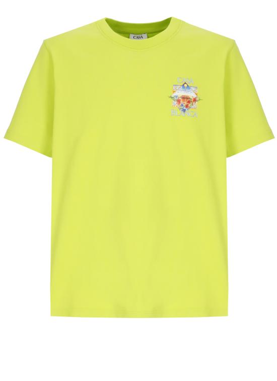 26SS 카사블랑카 반팔 티셔츠 MSS26JTS00117 FLOWER COURT ICON CLAS Green