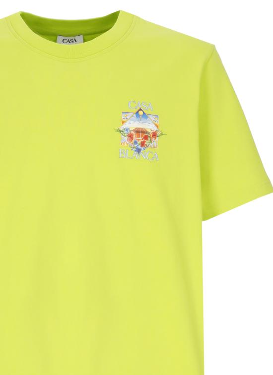 26SS 카사블랑카 반팔 티셔츠 MSS26JTS00117 FLOWER COURT ICON CLAS Green - CASABLANCA