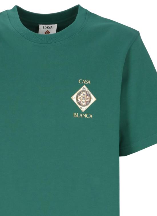 26SS 카사블랑카 반팔 티셔츠 MSS26JTS00103 PLAFOND ORNE DE MUSIQUE Green - CASABLANCA