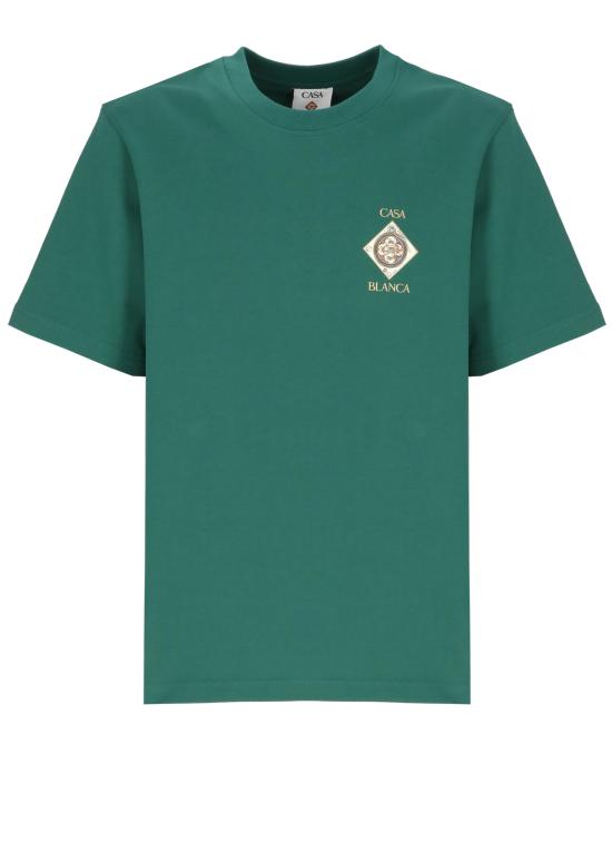 26SS 카사블랑카 반팔 티셔츠 MSS26JTS00103 PLAFOND ORNE DE MUSIQUE Green