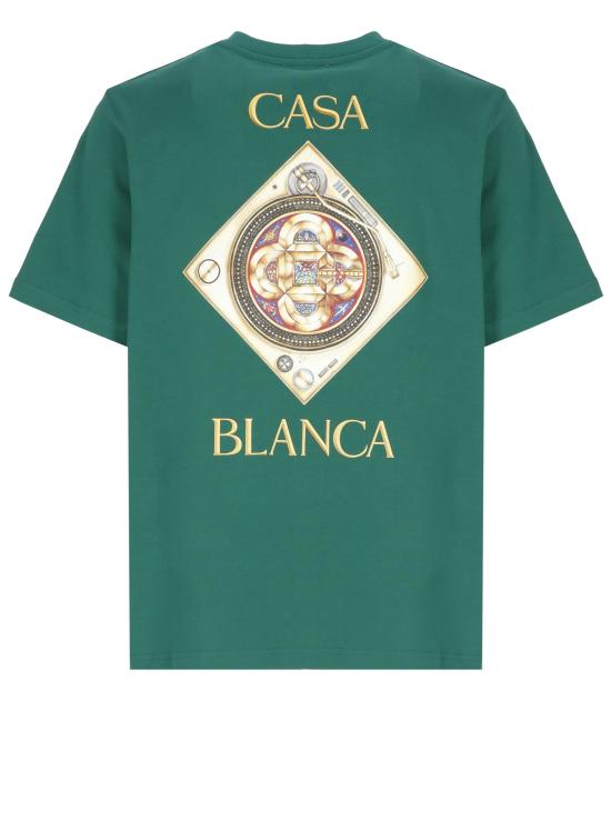 26SS 카사블랑카 반팔 티셔츠 MSS26JTS00103 PLAFOND ORNE DE MUSIQUE Green - CASABLANCA