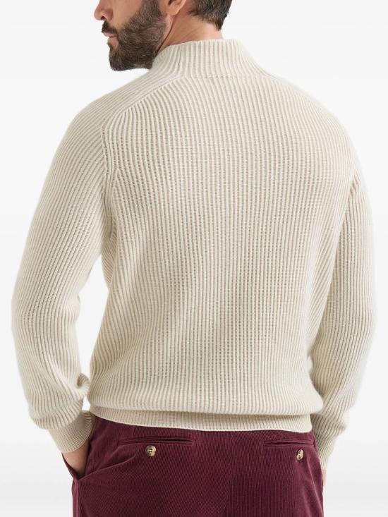 26FW 브루넬로 쿠치넬리 터틀넥 M22700514 CS120 PANAMA SABBIA - BRUNELLO CUCINELLI