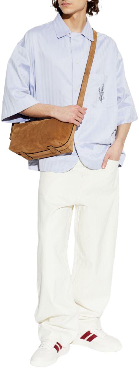 26SS 자크뮈스 스트라이프 로즈마리 로고 가디언 셔츠 SHM00610AW007763GU LICHTBLUE - JACQUEMUS