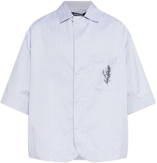 26SS 자크뮈스 스트라이프 로즈마리 로고 가디언 셔츠 SHM00610AW007763GU LICHTBLUE
