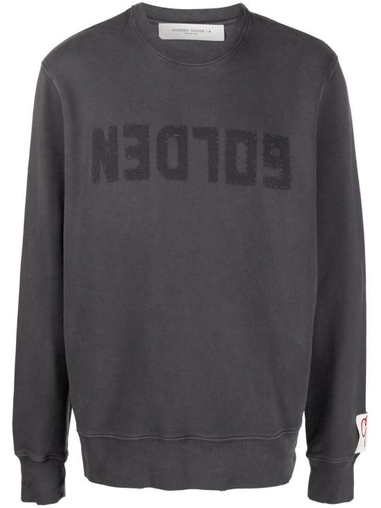 26FW 골든구스 골든 레터링 올리브 그린 스웨트셔츠 GMP01223 P00064260318 DARK GREY